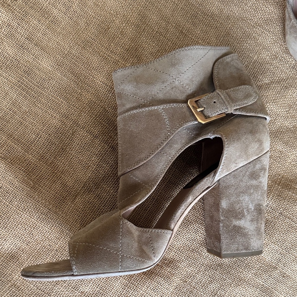 Laurence Dacade Suede Sandals Rush Cutout Heel Block Size 41 - Picture 6 of 12